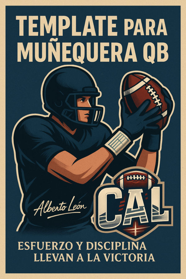Template Pro CAL HUDDLE para Muñequeras de QB – Personaliza tu Juego